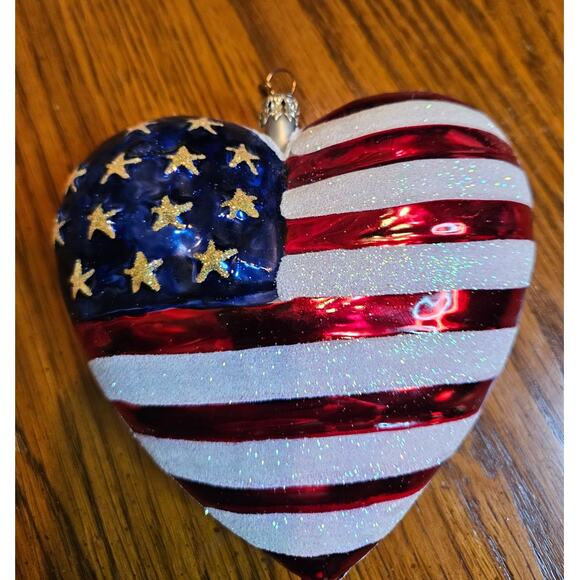 Christopher Radko Brave Heart 9.1.1 Red Cross Patriotic Ornament 2001 4"x4" - Picture 1 of 8